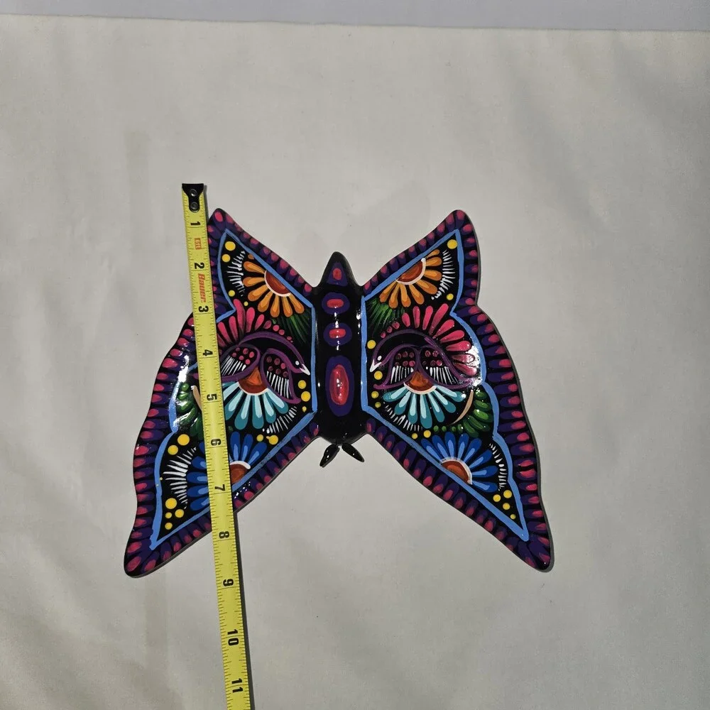 Clay Butterfly Mexican Handmade Art Wall Hanging 10
